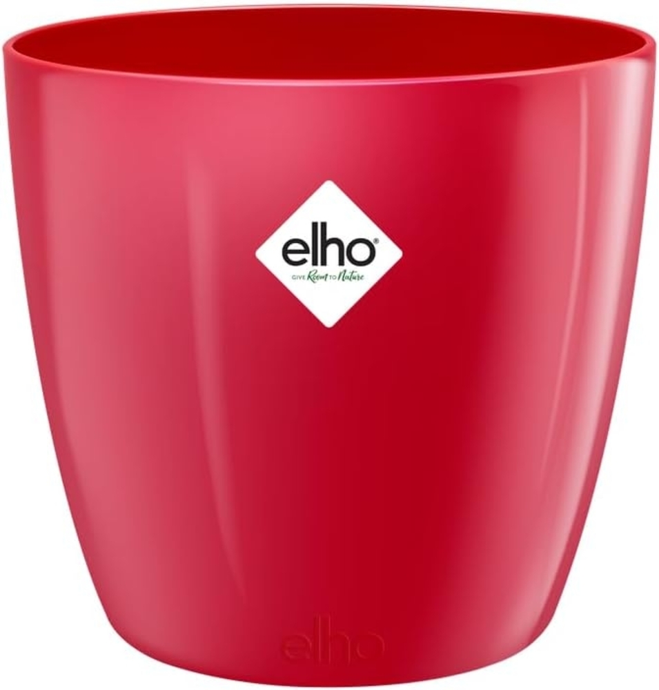 elho Brussels Diamond Rund 16 - Blumentopf für Innen - Ø 15.8 x H 14.5 cm - Rot/Lovely Rot Bild 1