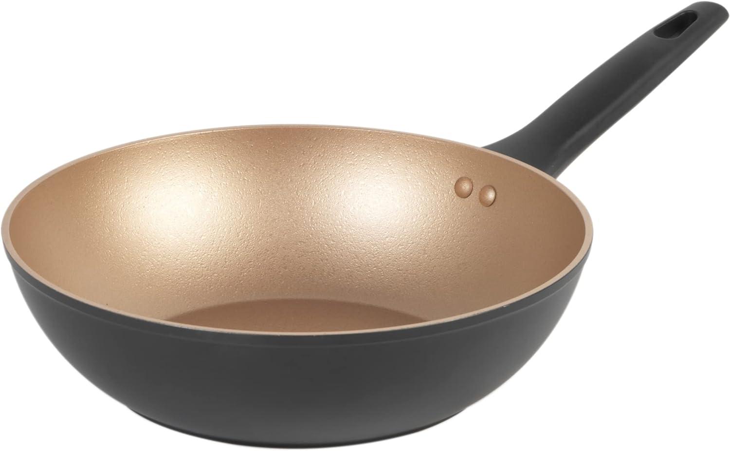 Russell Hobbs RH01672BEU7 Opulence 28 cm Wokpfanne - Pfannenpfanne mit Antihaftbeschichtung, Spülmaschinenfeste Induktionspfanne, PFOA-frei Bratpfanne, Kochgeschirr aus geschmiedetem Aluminium, Gold Bild 1