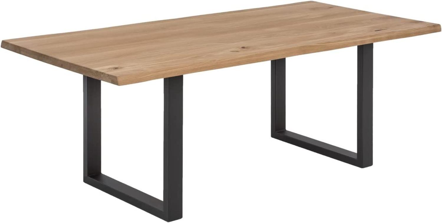 TABLES&CO Tisch 120x80 Wildeiche Natur Metall Silber Bild 1