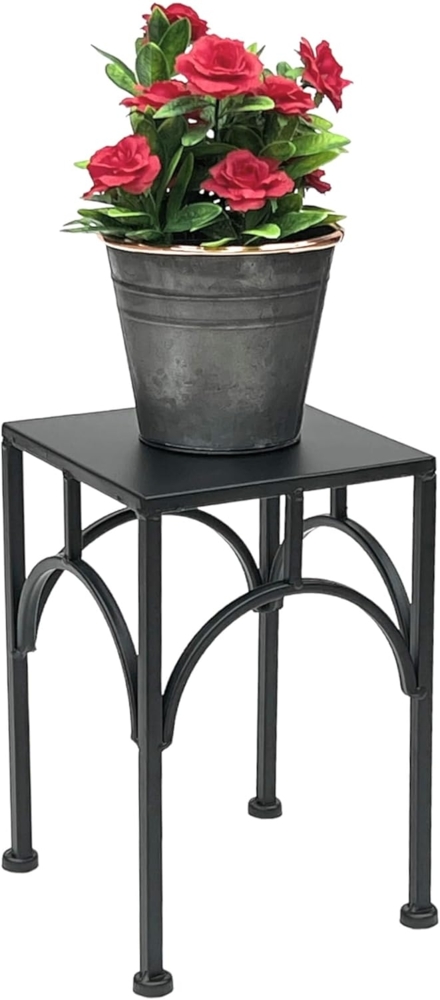 DanDiBo Blumenhocker Metall Schwarz Eckig 28 cm Blumenständer Blumensäule 96449 S Pflanzenhocker Modern Pflanzenständer Bild 1