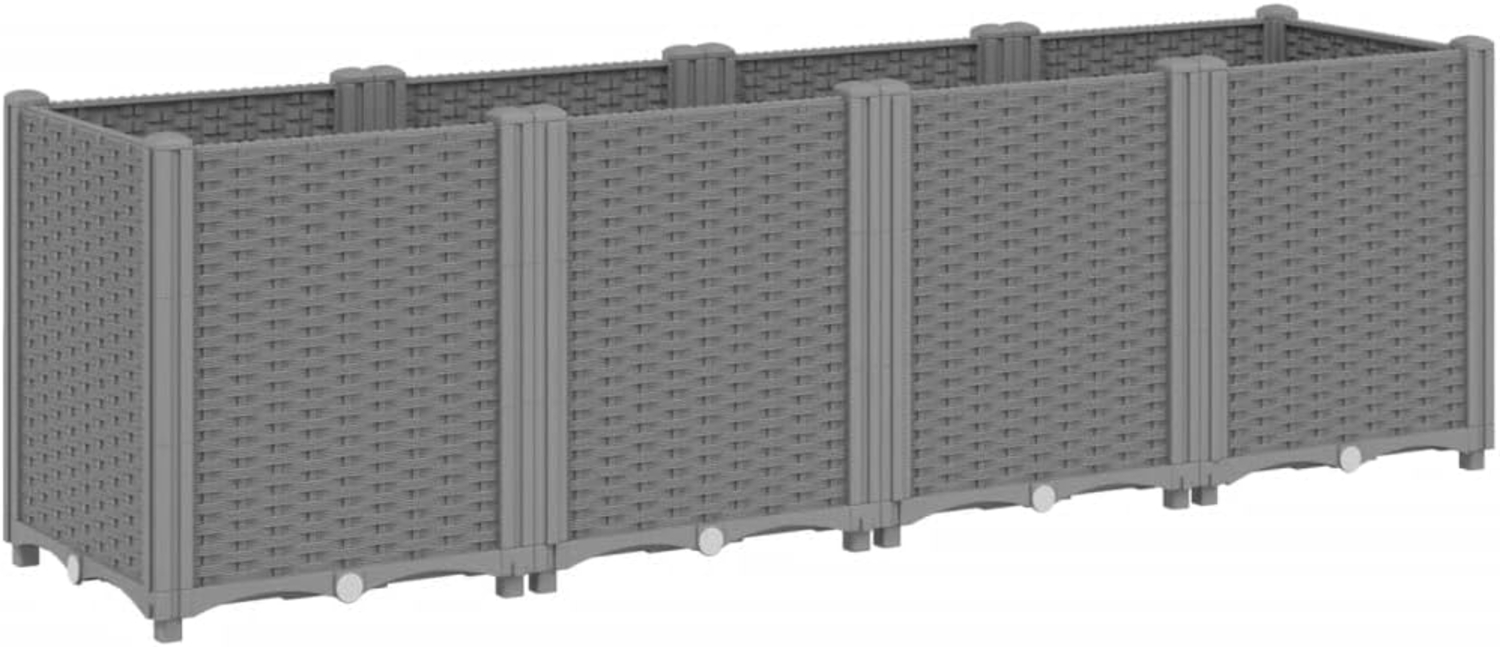 vidaXL Pflanzkübel Hellgrau 160x40x53 cm PP 367857 Bild 1