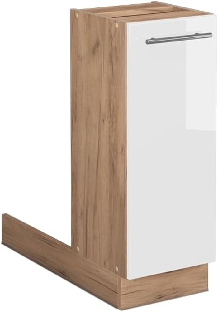 Kücheninsel Fame-Line Weiß Hochglanz 30 cm ohne Arbeitsplatte Vicco Bild 1