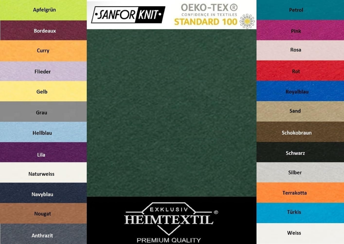 Jersey Spannbettlaken Premium Marke 120 x 200 cm Dunkelgrün Bild 1