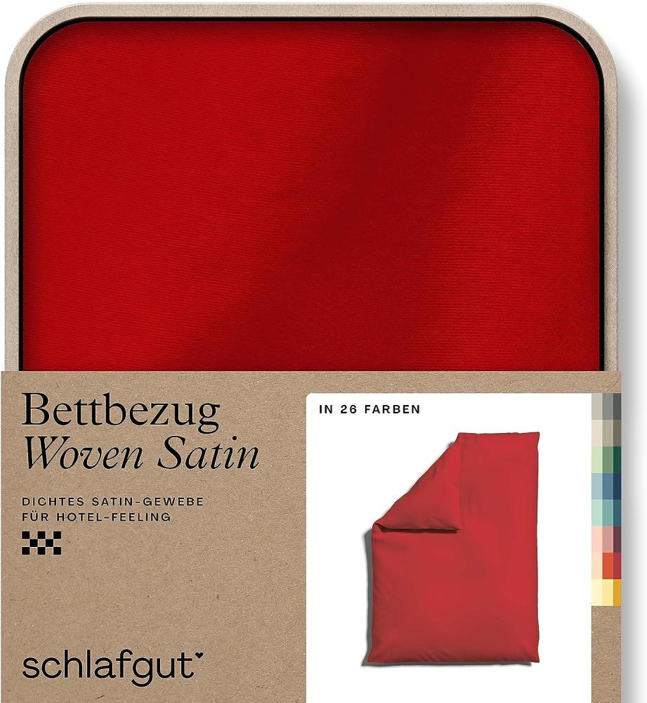 Schlafgut Woven Satin Bettwäsche|Bettbezug einzeln 135x200 - 140x200 cm| red-deep Bild 1