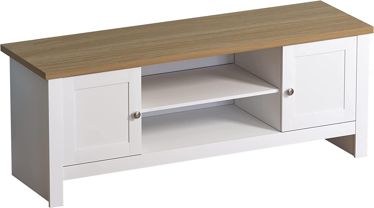 Amazon-Marke - Movian TV-Schrank, 2 Türen, 128 x 39 x 49 cm, Weiß Bild 1