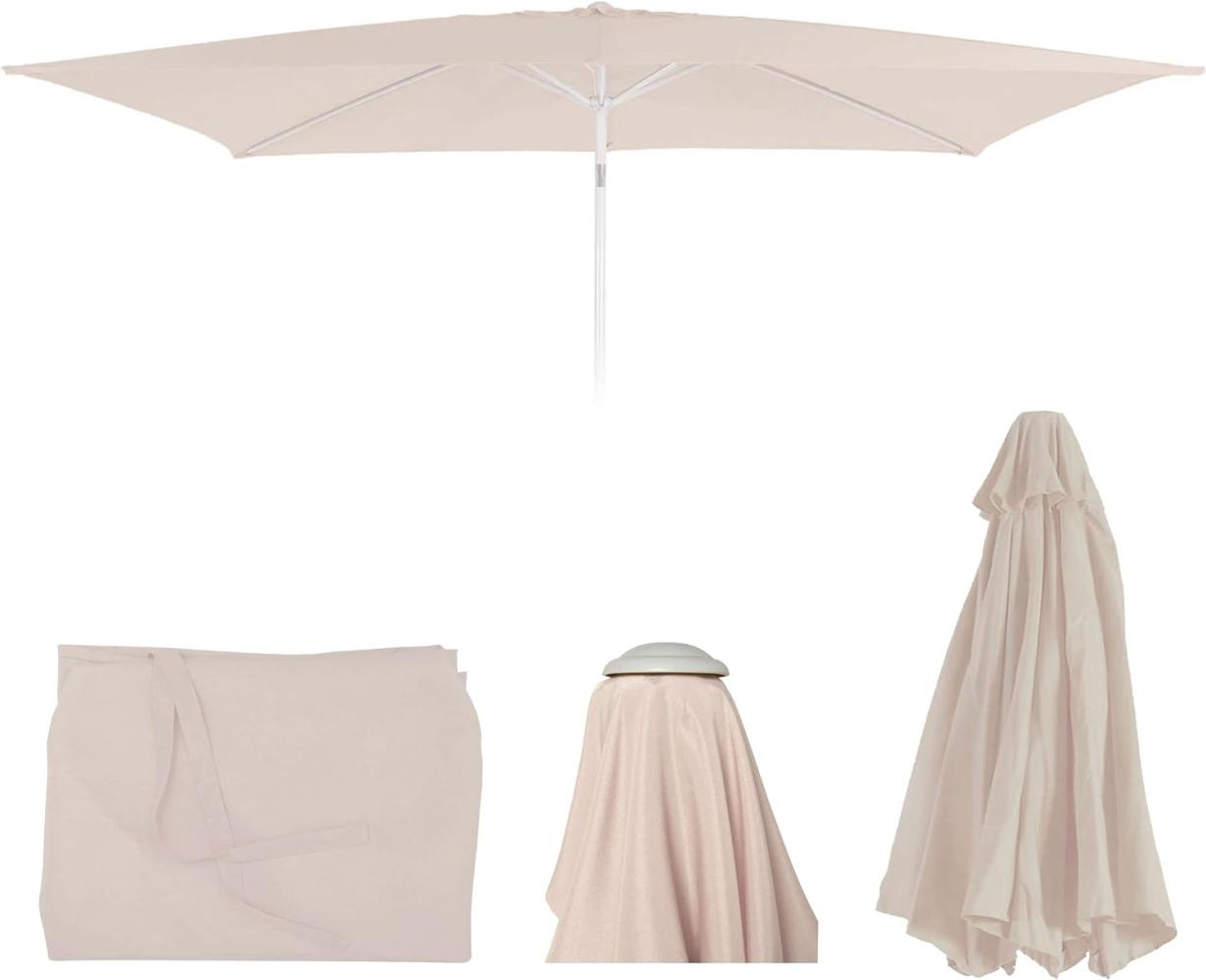 Ersatz-Bezug für Sonnenschirm N23, Sonnenschirmbezug Ersatzbezug, 2x3m rechteckig Stoff/Textil 4,5kg UV 50+ ~ creme Bild 1