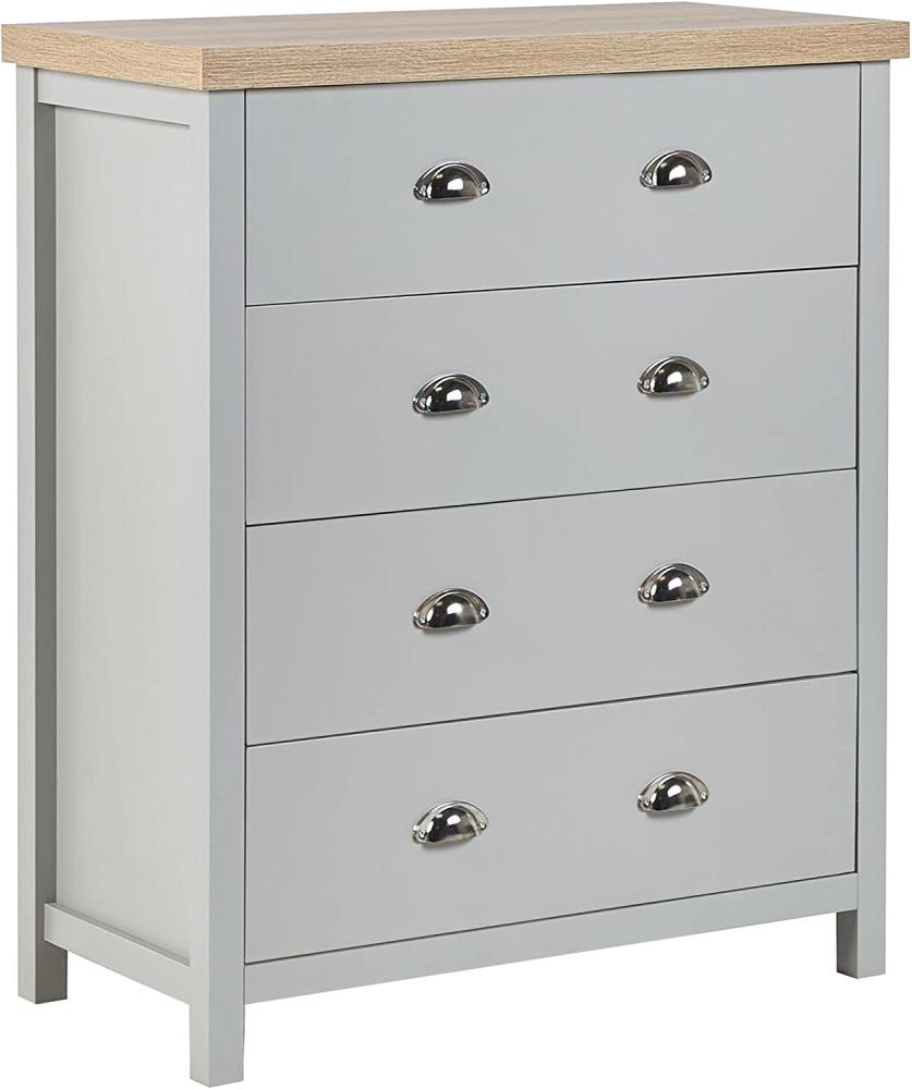 Kommode mit 4 Schubladen CLIO 95 cm Hellgrau Bild 1