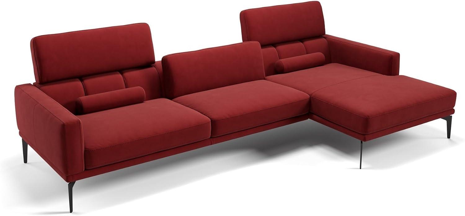 Sofanella Eckcouch SALERNO Stoffbezug Eckgarnitur Ecksofa in Rot XL: 308 x 157 Breite x 97 Tiefe Bild 1