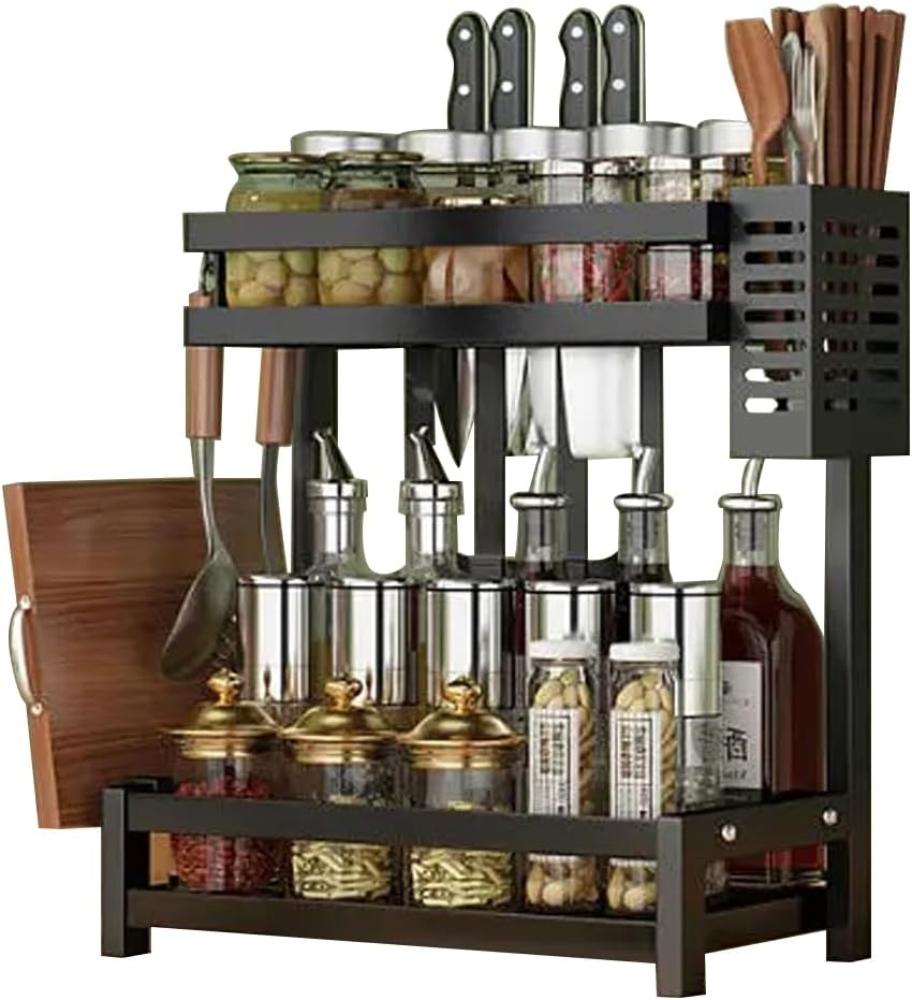 Heikoeco Ablageregal gewürzregal stehend,gewürzregal,arbeitsplatte küche,2-3 Ebene, Gewürzregal Küchen Organizer, gewürzregal, spices organizer, gewürzregal stehend Bild 1