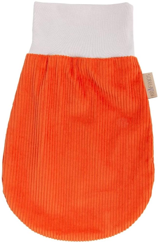 KraftKids Strampelsack Cord Breitcord Orange Reinorange für den Frühling/Sommer aus Musselin Baumwolle in zwei Größen erhältlich Bild 1