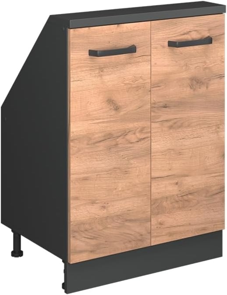 Dachschrägenschrank Rion Goldkraft Eiche/Anthrazit mit 2 Türen Vicco Bild 1