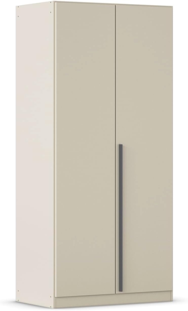 rauch Kleiderschrank Alba, Drehtürenschrank, Garderobenschrank, 2-türig, mit 1 Kleiderstange und 1 Einlegeboden, Farbe Champagner, Beige, Griffstange Grau metallic, Schwarz, 91x197x56cm Bild 1
