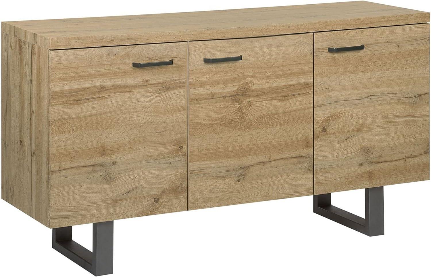 'Timber' Sideboard mit 3 Türen, 79 x 42 x 140 cm, Heller Holzfarbton Bild 1