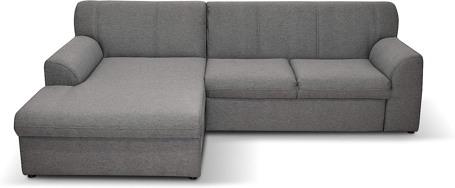 DOMO Collection Ecksofa Topper | moderne Couch in L-Form | kleine Polsterecke mit Schlaffunktion | grau, 245 x 155 Bild 1