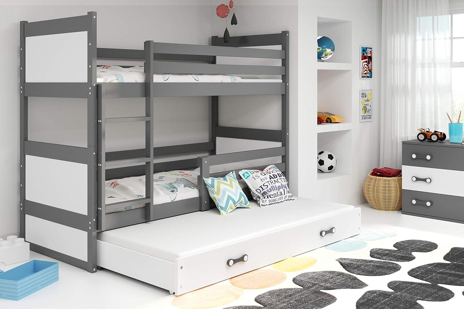 Interbeds 'RICO 3' Etagenbett grau/weiß 90x200 cm Bild 1