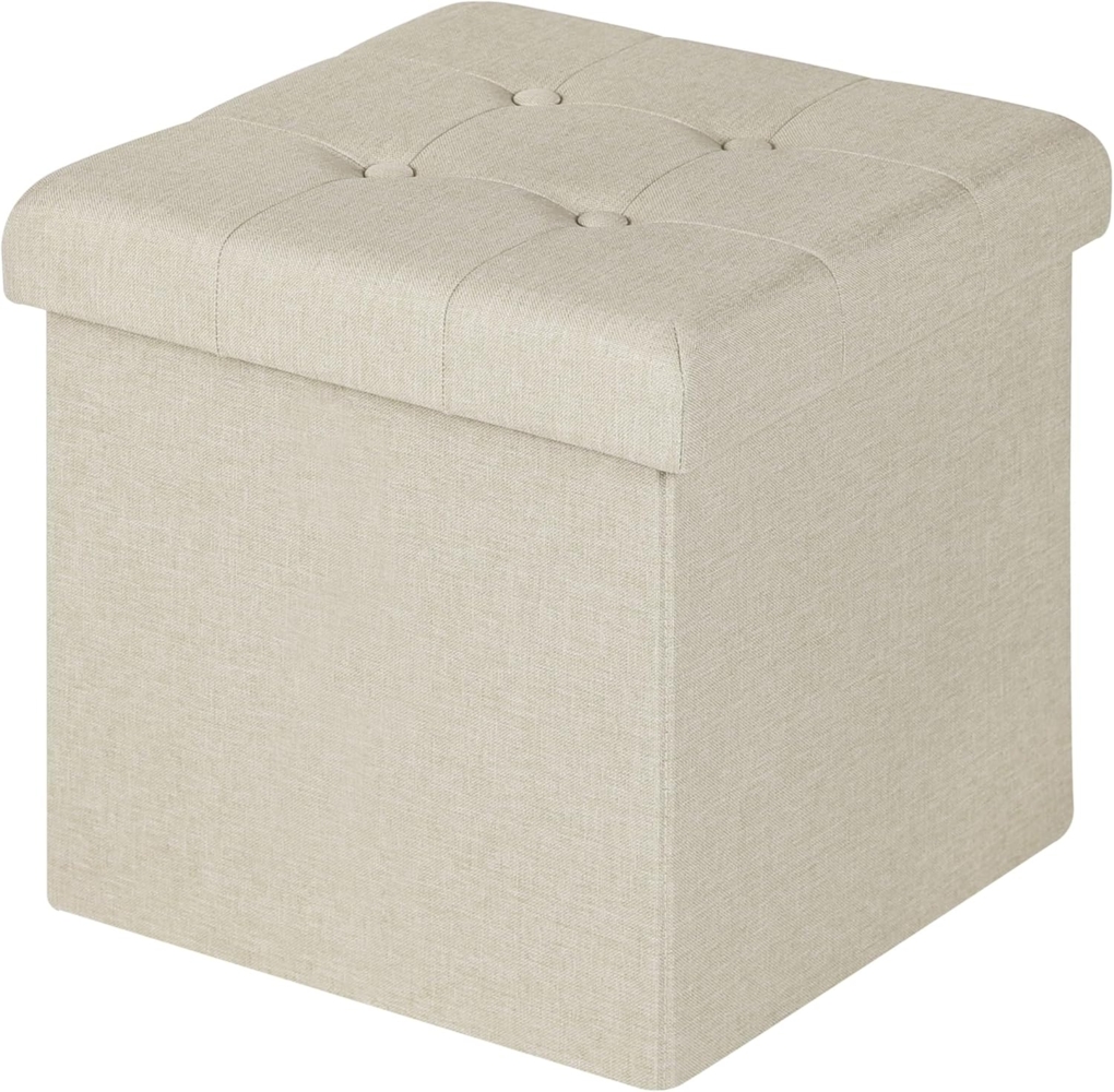 Sitzhocker Fußhocker mit Stauraum SH06 cremeweiß Bild 1