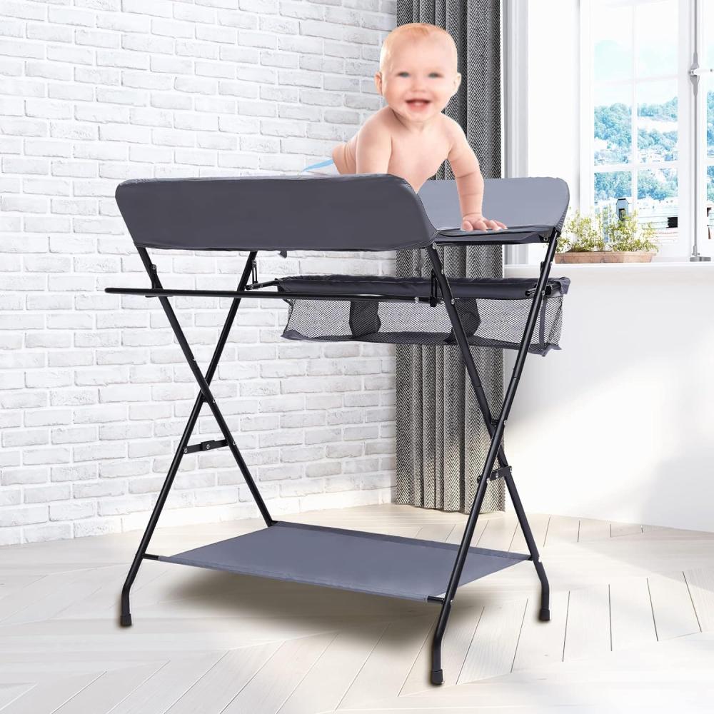 Faltbarer Wickeltisch für Babywannen, tragbarer multifunktionaler Wickeltisch, höhenverstellbar, 2in1-Wickeltisch mit Babywanne, tragbarer Wickeltisch Bild 1