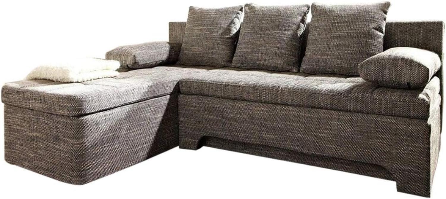 Couch Juline Grau 200x155 mit Schlaffunktion Ottomane variabel Ecksofa Bild 1