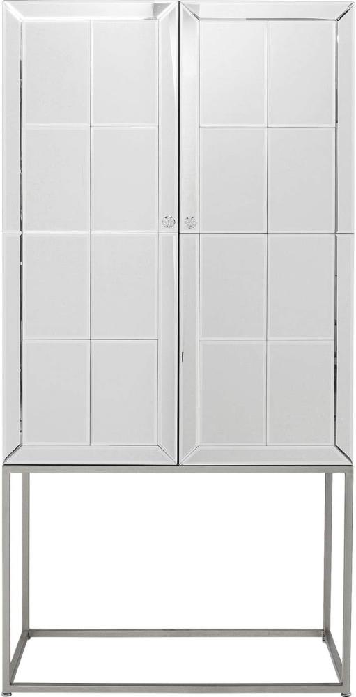 Kare Design Barschrank Luxury, edler Barschrank in verspiegelter Optik und eckigem Gestell aus Stahl, erhältlich (H/B/T) 181 x 89 x 47 cm, Champagner Bild 1