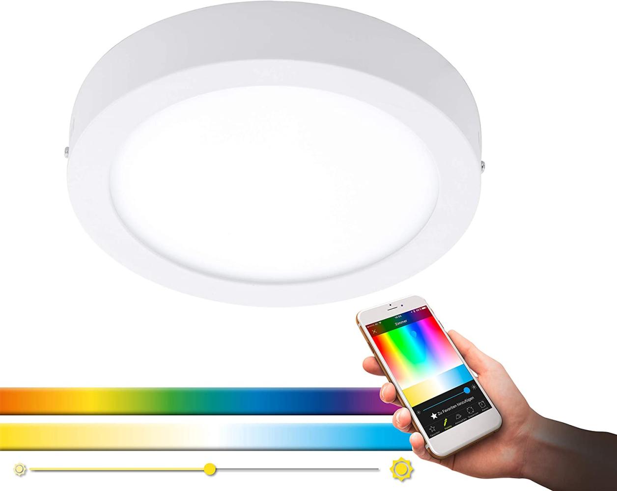 Eglo 96669 Smart Light LED Aufbaulauchte FUEVA-C Ø22,5cm rund, dimmbar in weiß, 2700-6500K Connect RGB+TW Bild 1