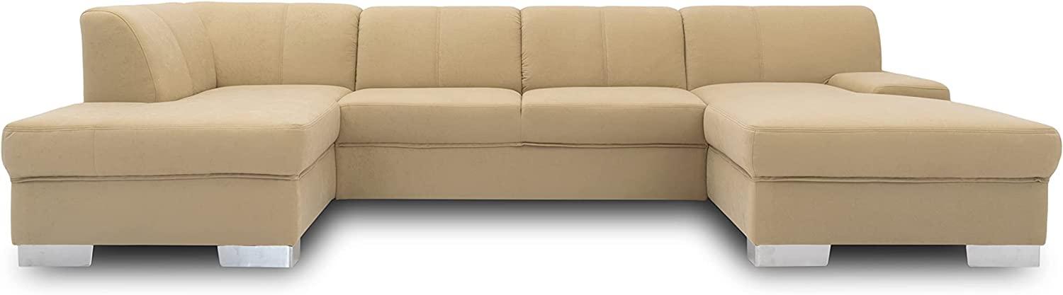 DOMO collection Star Wohnlandschaft, U-Form, Polstergarnitur, Sofa, Couch 150 x 304 x 150 cm in Microfaser beige Bild 1