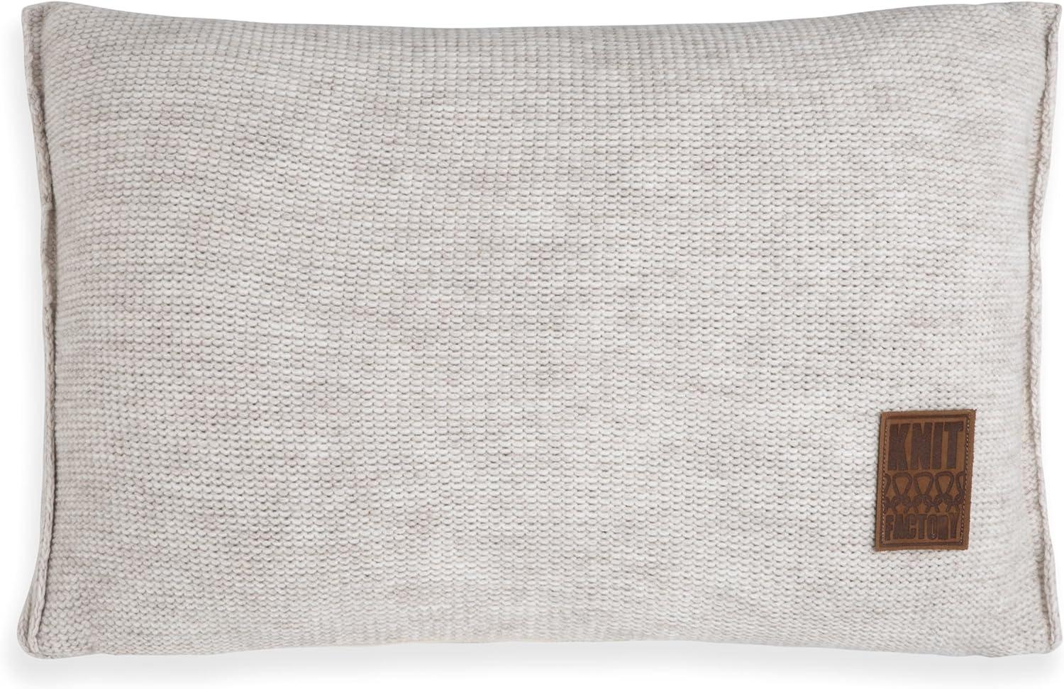 Knit Factory Uni Kissen 60x40 cm Beige Bild 1