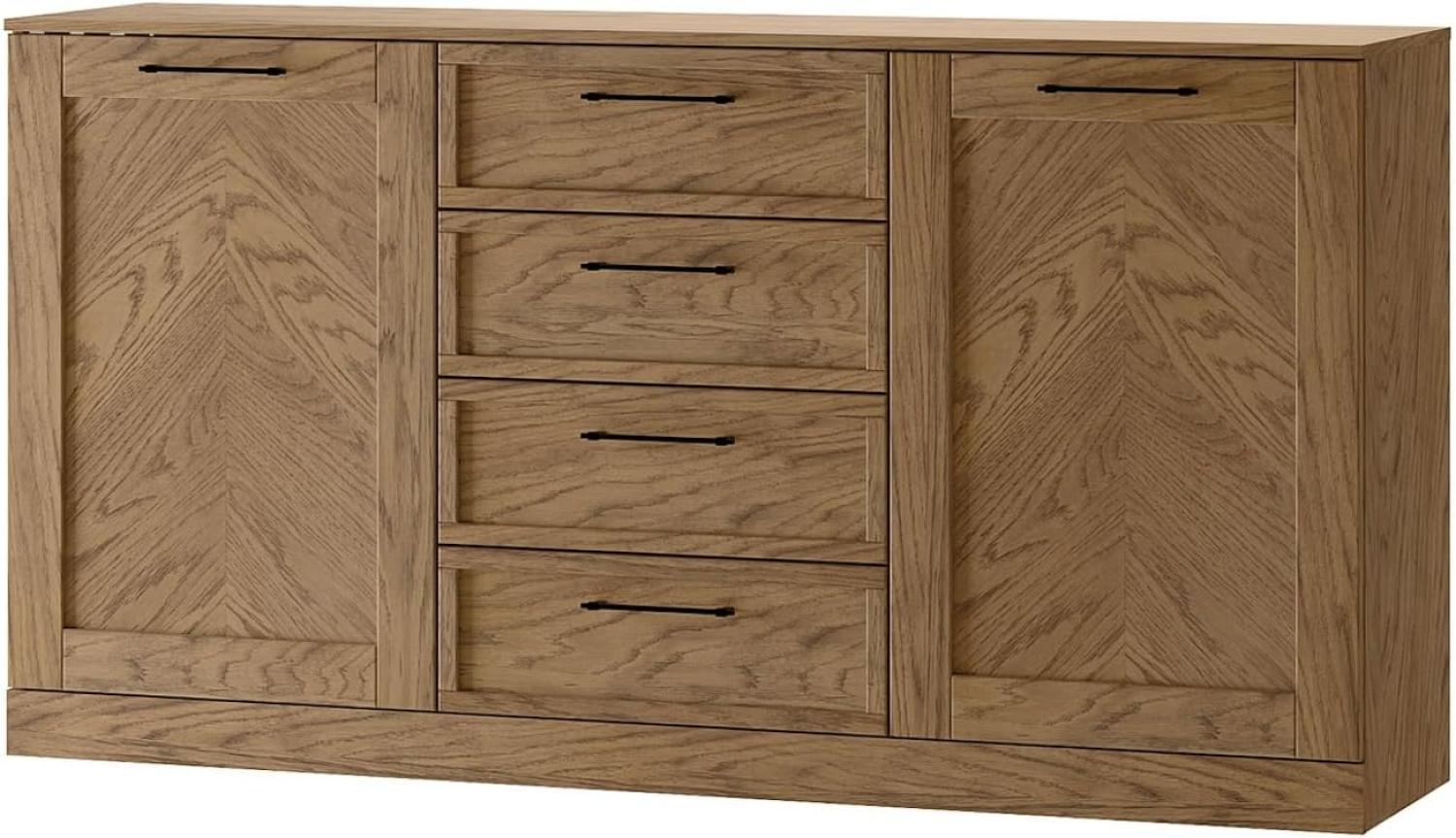 Sideboard Cozy Kommode 170x42x90cm Eiche Rustikal teilmassiv 2-türig Bild 1