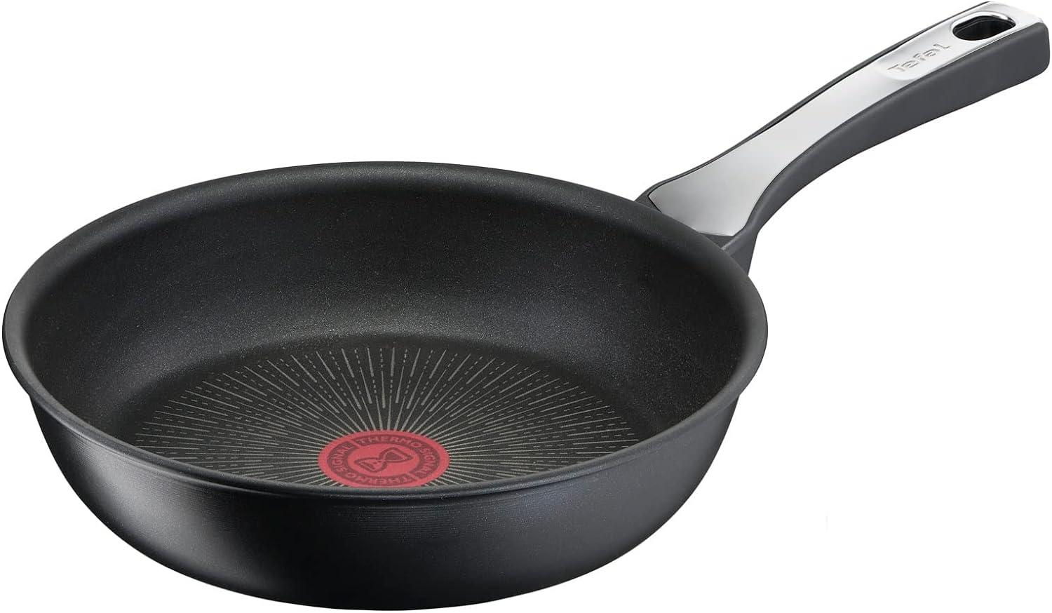 Tefal G25904 Unlimited On Bratpfanne | 24 cm | mit kratzfester Titanium Antihaft-Beschichtung | Thermo-Signal | PFOA-frei | geeignet für alle Herdarten, auch für Induktionsherde | schwarz Bild 1