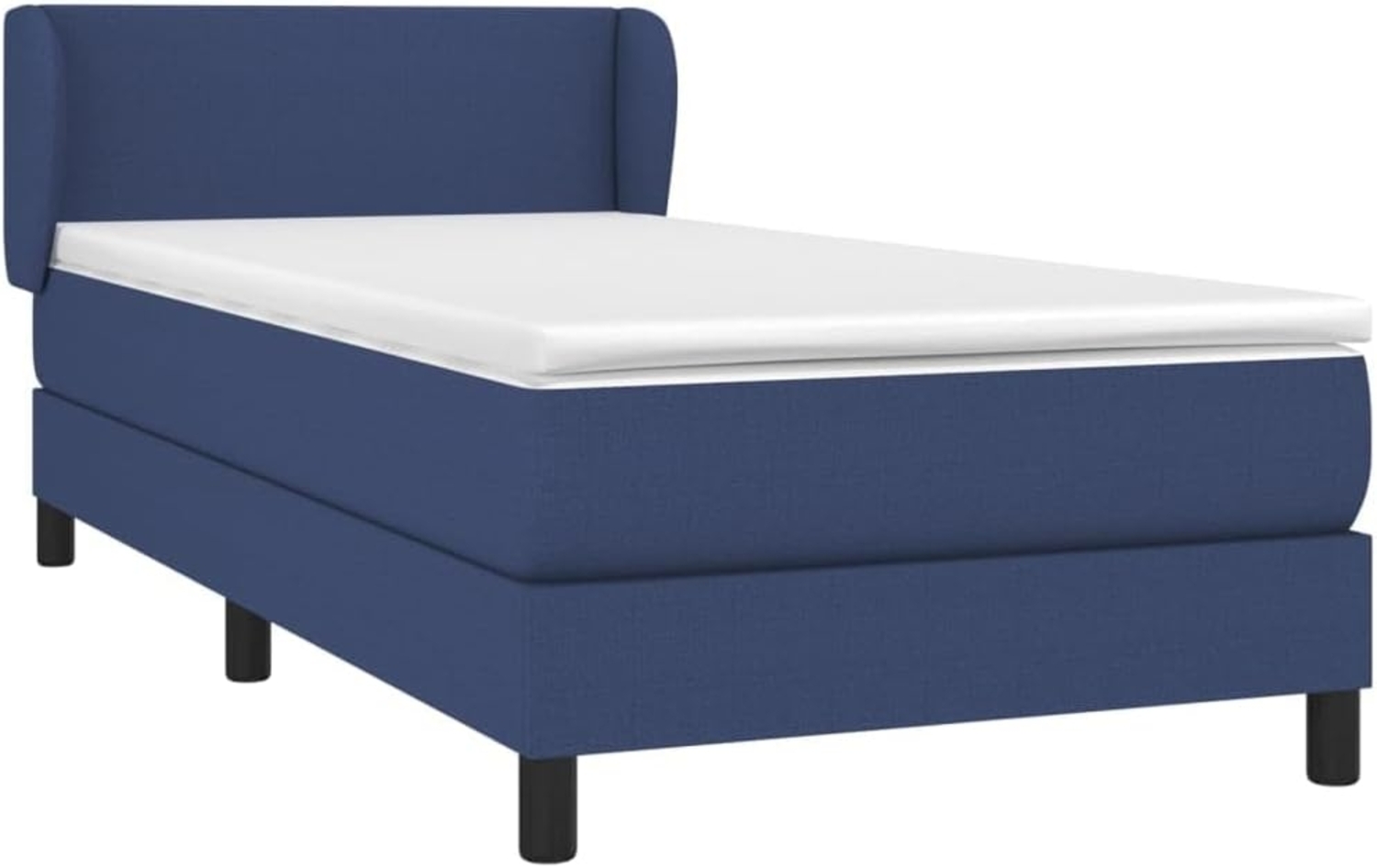 vidaXL Boxspringbett mit Matratze Blau 90x200 cm Stoff 3126059 Bild 1