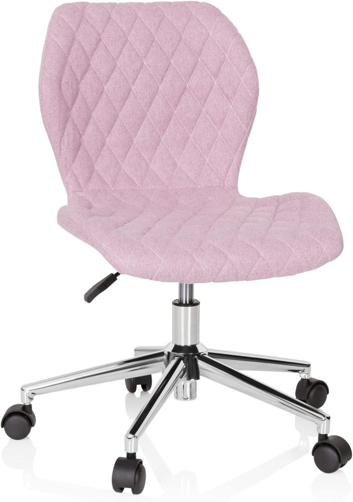 hjh OFFICE 670953 Kinder- und Jugendstuhl Joy II Stoff Rosa Schreibtischsessel mit Rollen, mitwachsend Bild 1