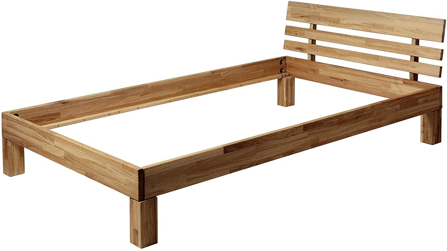 Krok Wood Massivholzbett Julia mit Kopfteil in Eiche (90 x 200 cm) Bild 1