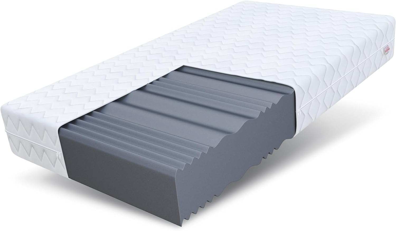 FDM Comfort Plus Schaumstoffmatratze cm Höhe cm 7-Liegezonen Matratze Kaltschaum H3 Öko-Tex Allergikergeeignet Bezug Waschbar Abnehmbar Weiß, 140x200 cm, 10,0 cm Bild 1