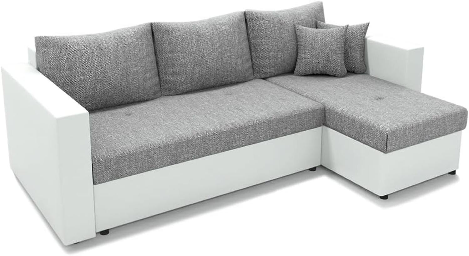 Vicco Ecksofa mit Schlaffunktion Sofa Couch Schlafsofa Bettfunktion Taschenfederkern Grau/Grau Bild 1