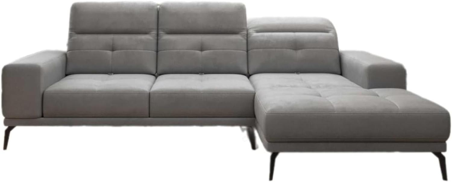 Designer Sofa Terina inkl. Beistellhocker Samt Grau Rechts Bild 1