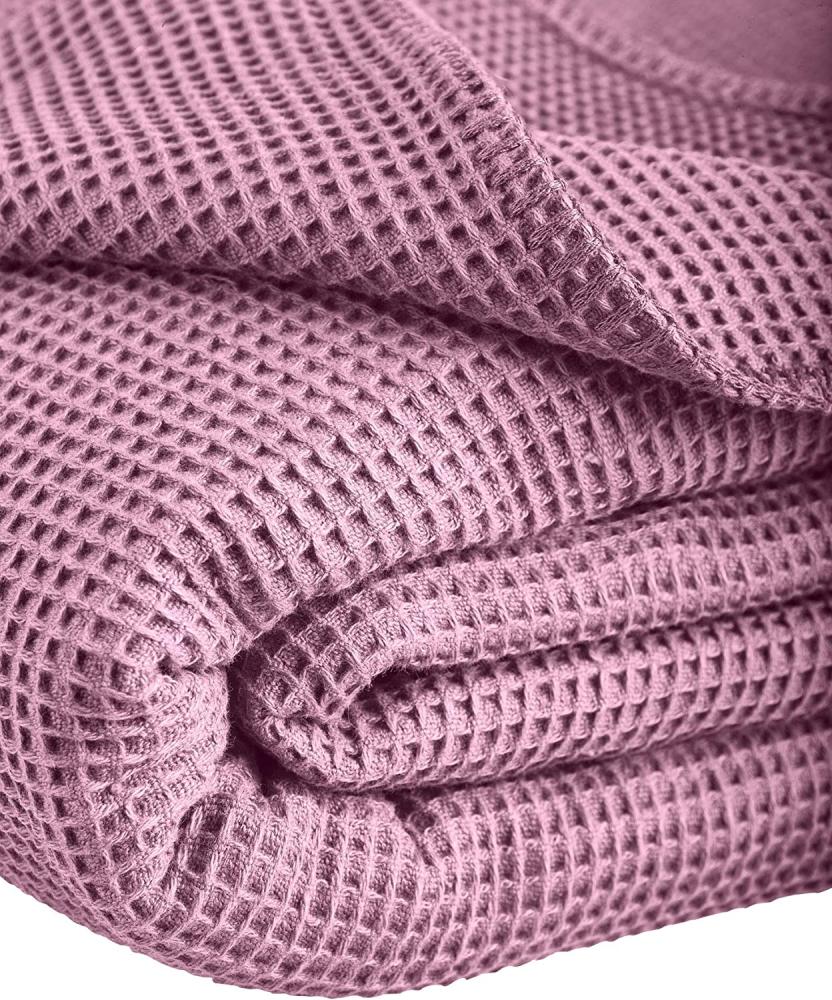 Kneer la Diva Pique Decke Qualität 91 Farbe rosé Größe 150x210 cm Kuscheldecke Bild 1