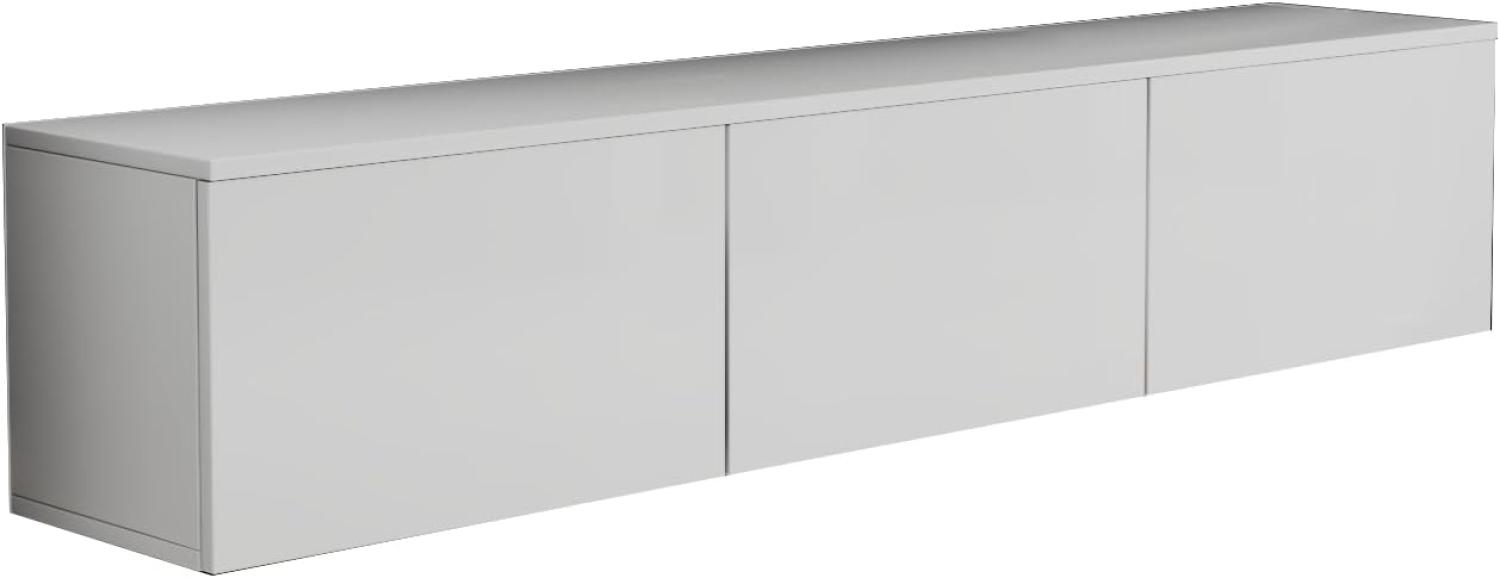 TV Lowboard Alston Weiß Hochglanz LED Beleuchtung 9833 Bild 1