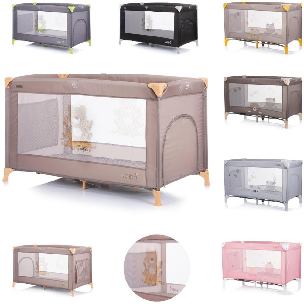 Chipolino Reisebett Capri, seitlicher Eingang, Tragetasche, große Seitentasche beige/braun Bild 1