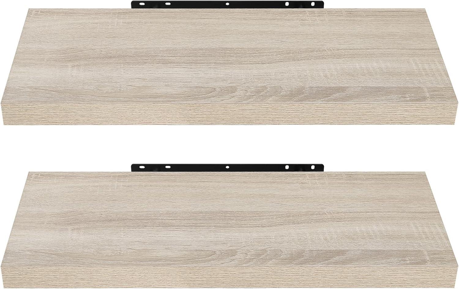 EUGAD Wandregal Wandboard 2er Set Hängeregal Holz Board Modern Sonoma Eiche 50 x 23 x 3,8 cm 0091QJ-2 Bild 1