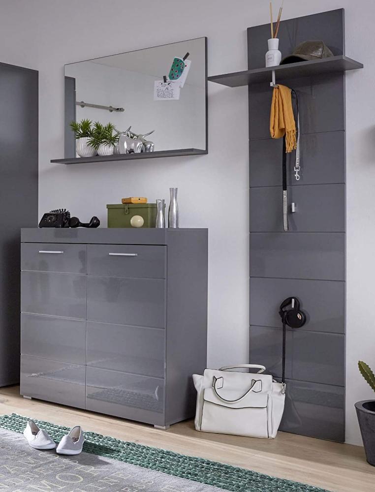 Garderobe Amanda Hochglanz grau Set 3-teilig 161 cm Bild 1