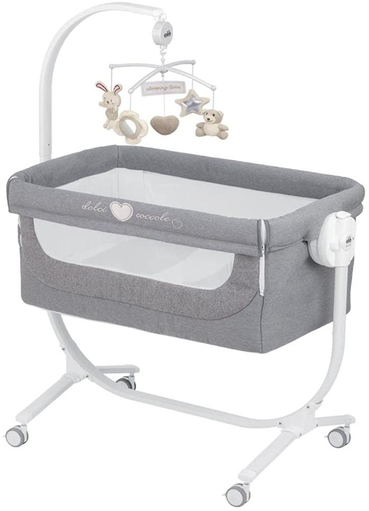 CAM Il Mondo del Bambino - art. 925/T153 - Gitterbettchen Cullami Dolci Coccole - Hergestellt in Italien - perfekt von 0 bis 9 kg - MELANGE ANTHRAZIT Bild 1