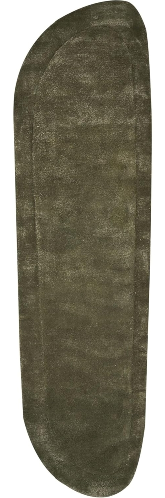 Teppich Viskose dunkelgrün 80 x 250 cm Kurzflor BERANI Bild 1