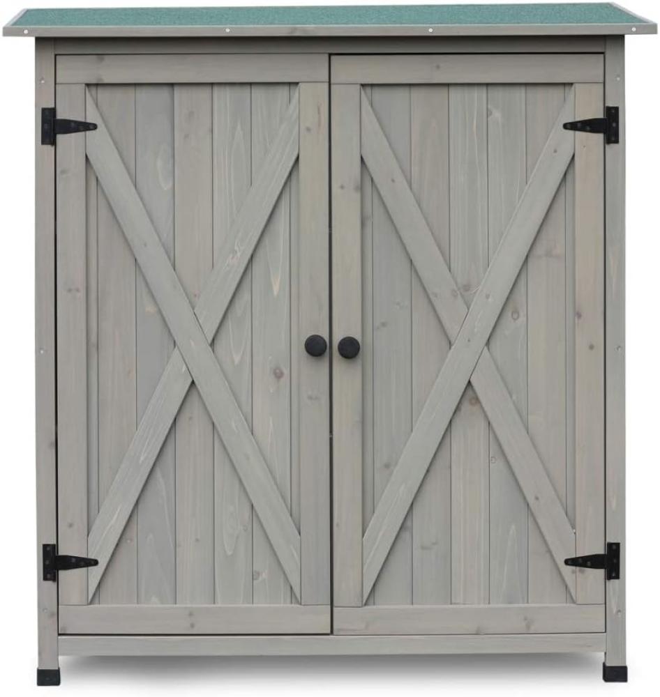 HABAU Gartenschrank Flora, hellgrau, 110 x 55 x 117 cm Bild 1