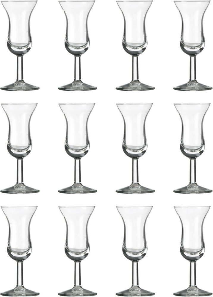 12 x Schnapsglas, Stamperl, Glas, transparent, 5 cl, Ø 5. 3 cm, Höhe: 12 cm Bild 1