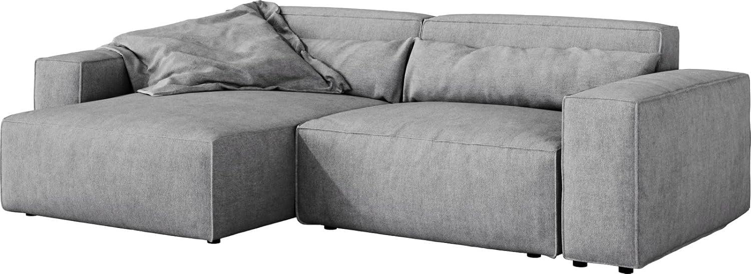 Ecksofa Sirpio L 260x160 cm Mikrofaser Grau Recamiere variabel Bild 1