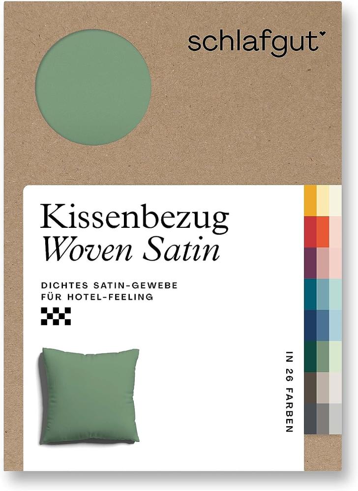 Schlafgut Woven Satin Bettwäsche|Kissenbezug einzeln 40x40 cm| green-mid Bild 1