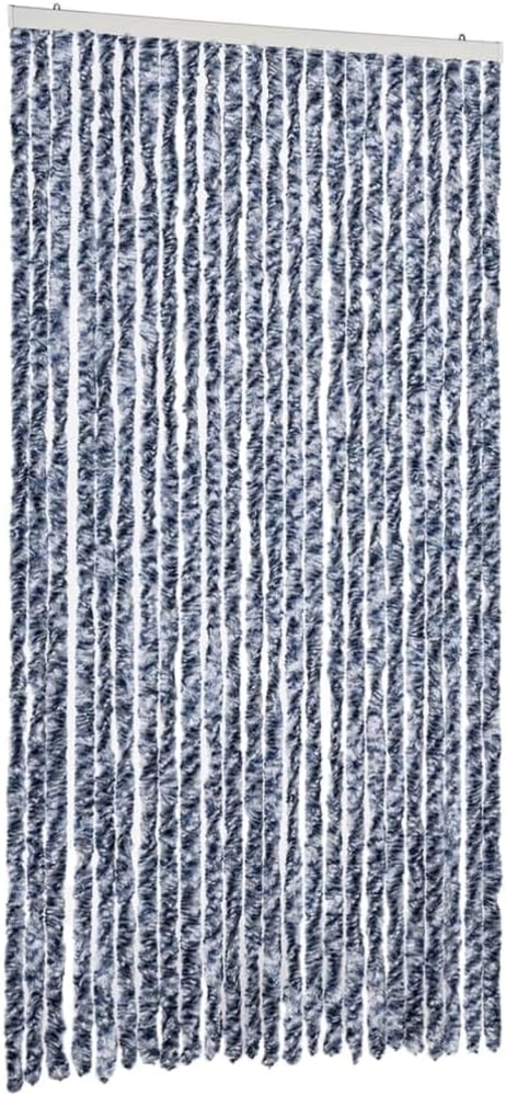 vidaXL Fliegenvorhang Blau und Weiß 100x200 cm Chenille 377371 Bild 1