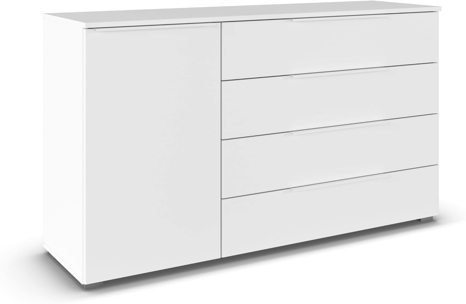 Rauch Möbel Monostar, Kommode, Kommode Schlafzimmer, Kommode, Schubladenkommode, Schlafzimmer Möbel, 1-türig, Anschlag Links, 4 Schubkästen, Farbe Alpinweiß, 140 x 81 x 42 cm Bild 1