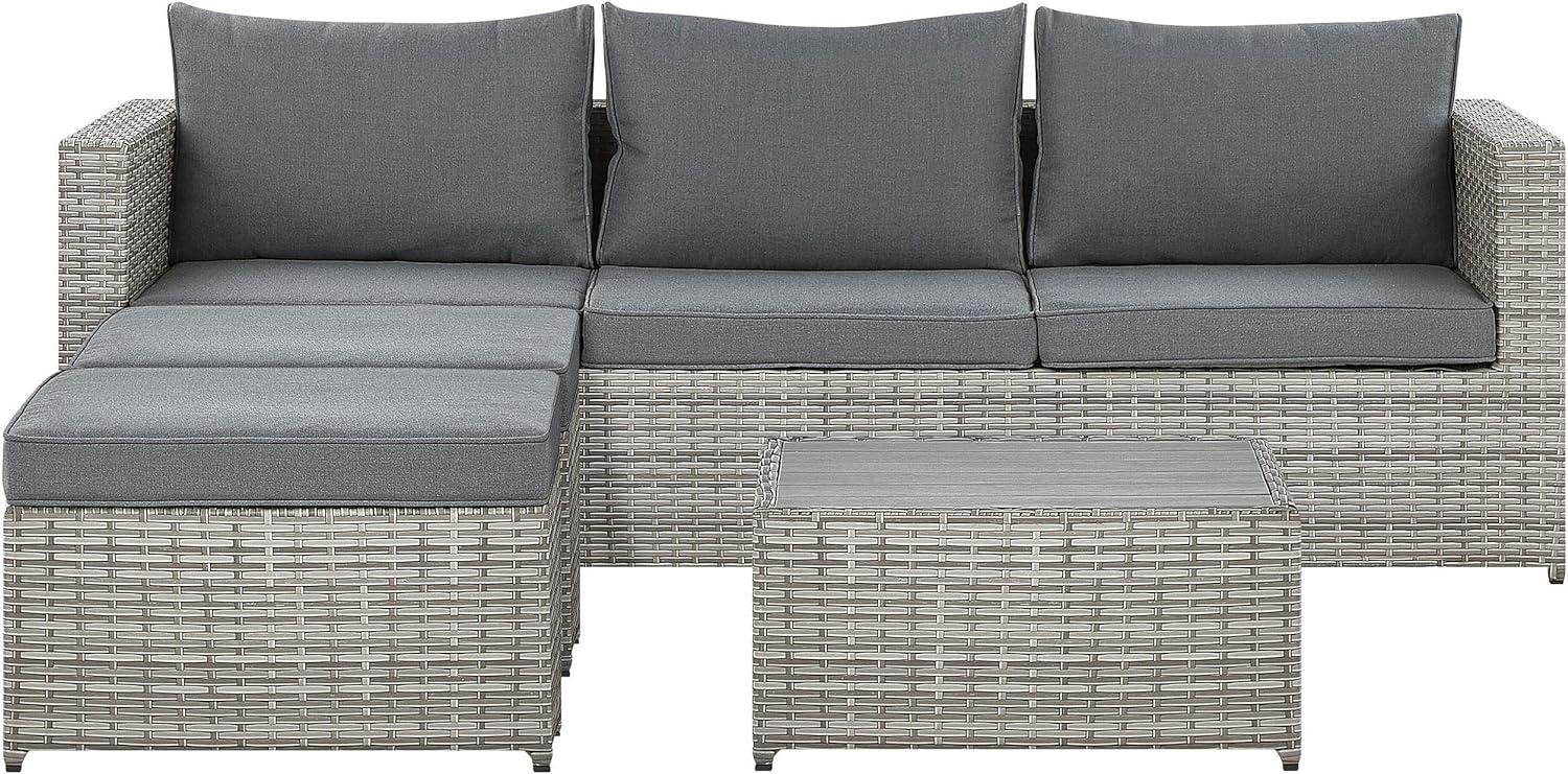 Lounge Set SABBIA PE Rattan Hellgrau Linksseitig Bild 1