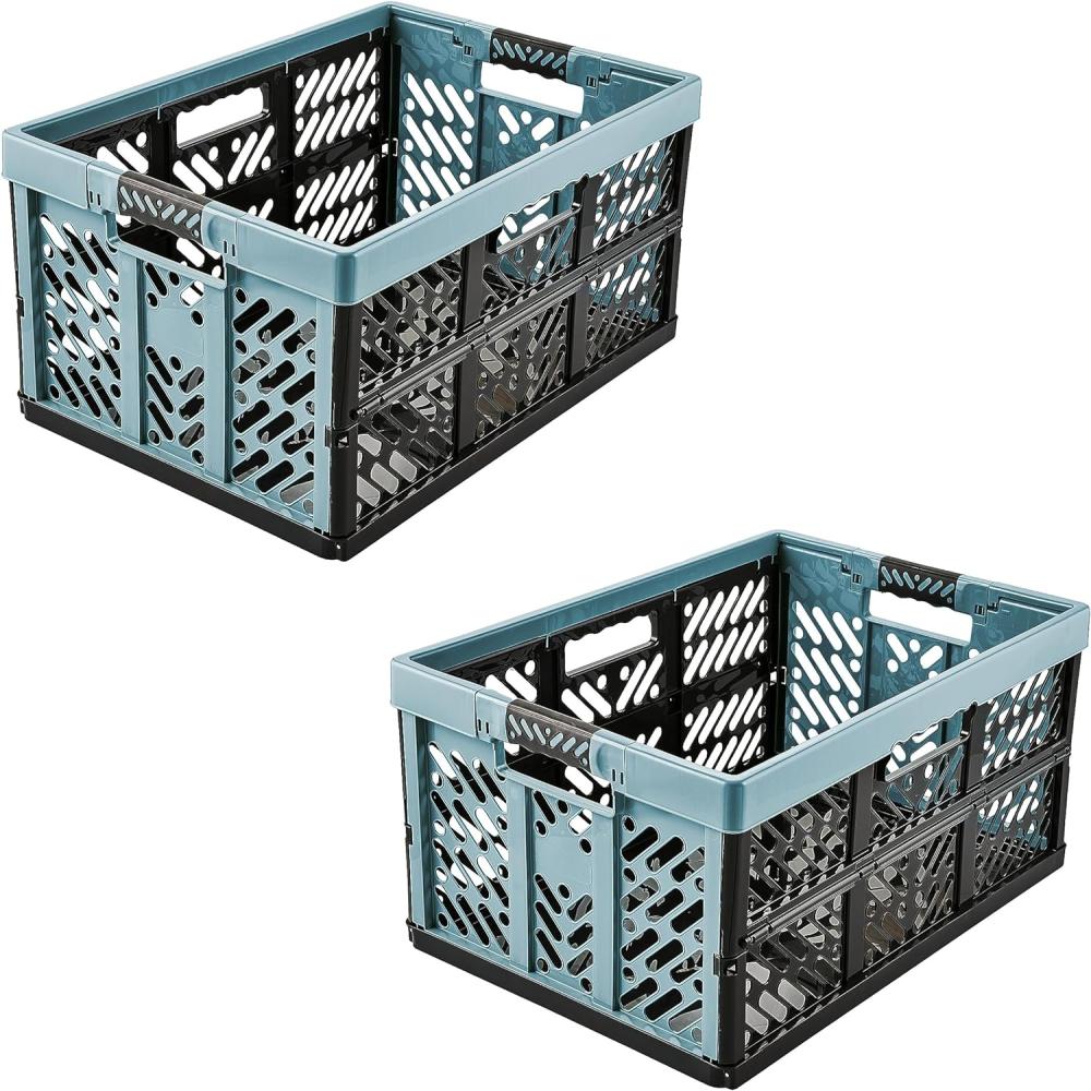 keeeper 2x Stabile Profi-Klappboxen mit Soft-Touch Griffen, 45 l, Ben, Nordic Blue (Blau) Bild 1