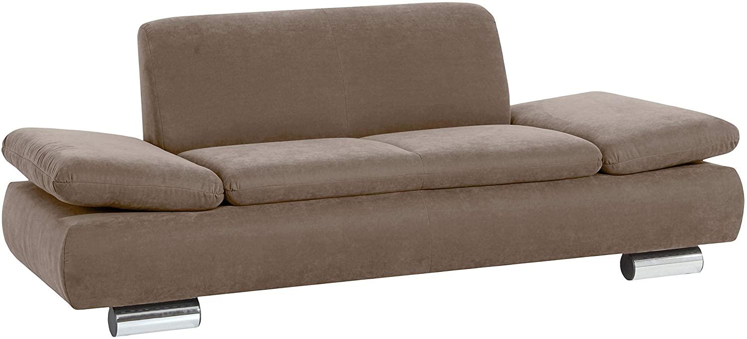 Terrence Sofa 2-Sitzer Veloursstoff Sahara Metallfüße verchromt Bild 1